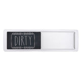 Dishwasher Magnet Easy To Read Clean Dirty Sign Indicator for Dishwasher With Double Sided Adhesive Tape Silver (Black and White) - 45-Degree Angle