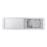 Dishwasher Magnet Easy To Read Clean Dirty Sign Indicator for Dishwasher With Double Sided Adhesive Tape Silver (Black and White) - Close-Up Angle