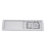 Dishwasher Magnet Easy To Read Clean Dirty Sign Indicator for Dishwasher With Double Sided Adhesive Tape Silver (Black and White) - Extra Image