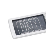 Dishwasher Magnet Easy To Read Clean Dirty Sign Indicator for Dishwasher With Double Sided Adhesive Tape Silver (Black and White) - Extra Image