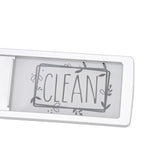 Dishwasher Magnet Easy To Read Clean Dirty Sign Indicator for Dishwasher With Double Sided Adhesive Tape Silver (Black and White)
