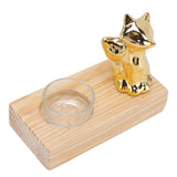 Tealight Candle Holder Walnut Glass Ceramic Decorative Golden Romantic Wooden Candle Holder Ornaments