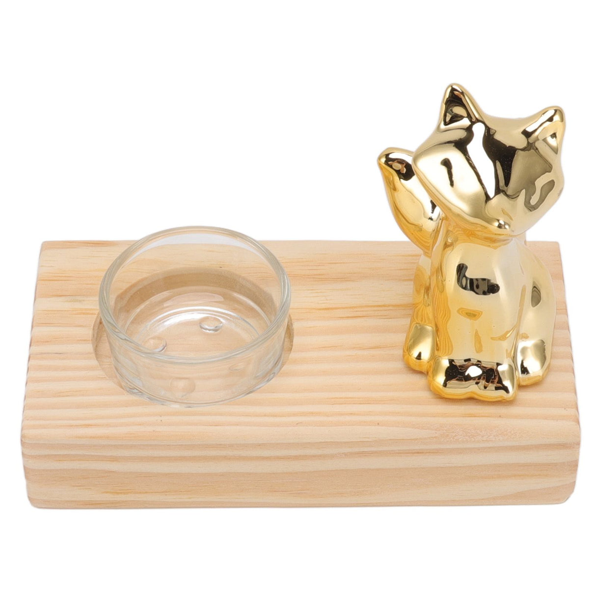 Tealight Candle Holder Walnut Glass Ceramic Decorative Golden Romantic Wooden Candle Holder Ornaments