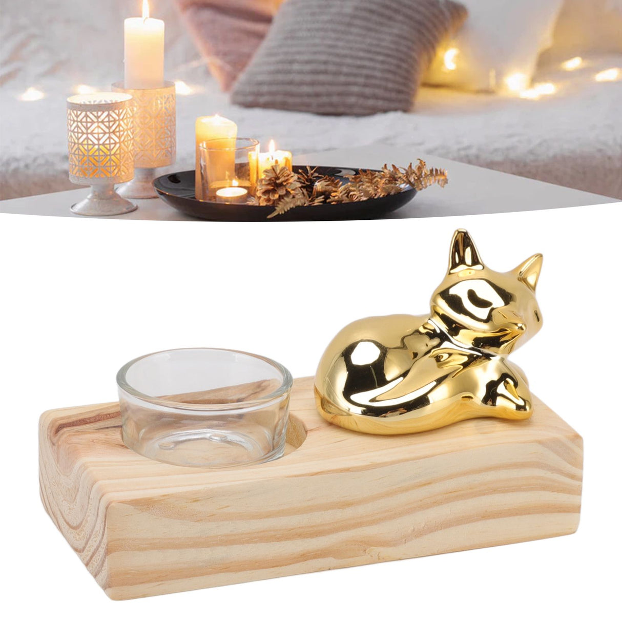 Candle Holder Decor Nordic Wooden Ceramic Glass Household Party Bedroom Ornament Gift