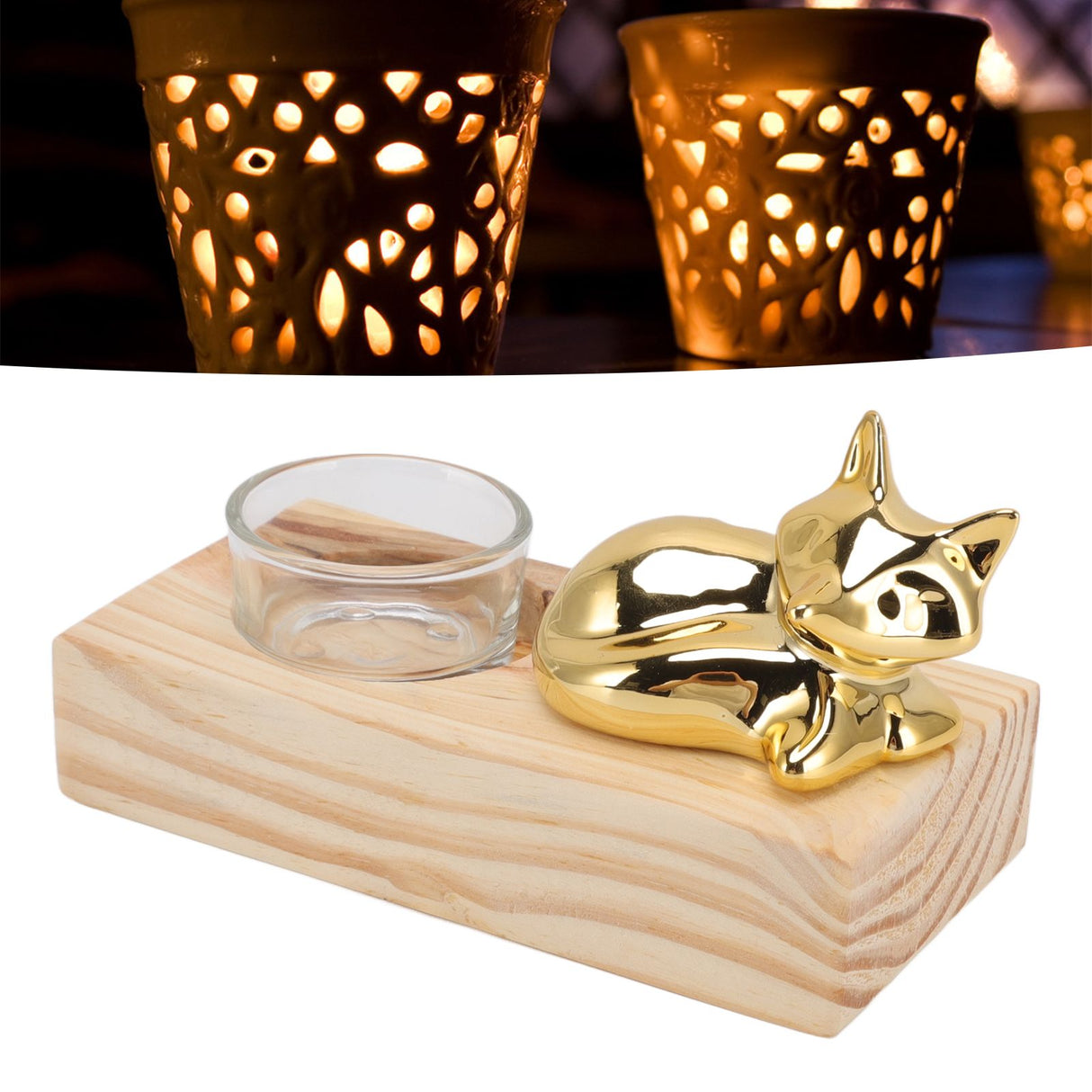 Candle Holder Decor Nordic Wooden Ceramic Glass Household Party Bedroom Ornament Gift