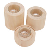 3Pcs Wooden Candle Cup Holders Low Medium High Simple Wooden Candlestick for Living Room Office Study Bedroom