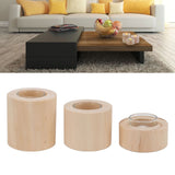 3Pcs Wooden Candle Cup Holders Low Medium High Simple Wooden Candlestick for Living Room Office Study Bedroom - Extra Image