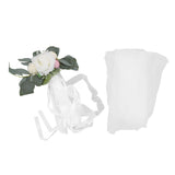 Chair Back Flower Simple Style Attractive Decorative Vivid Beautiful Artificial Flowers with Ribbons for Wedding Decoration White