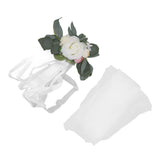 Chair Back Flower Simple Style Attractive Decorative Vivid Beautiful Artificial Flowers with Ribbons for Wedding Decoration White