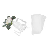 Chair Back Flower Simple Style Attractive Decorative Vivid Beautiful Artificial Flowers with Ribbons for Wedding Decoration White - 45-Degree Angle