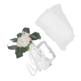 Chair Back Flower Simple Style Attractive Decorative Vivid Beautiful Artificial Flowers with Ribbons for Wedding Decoration White