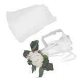 Chair Back Flower Simple Style Attractive Decorative Vivid Beautiful Artificial Flowers with Ribbons for Wedding Decoration White