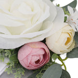 Chair Back Flower Simple Style Attractive Decorative Vivid Beautiful Artificial Flowers with Ribbons for Wedding Decoration White