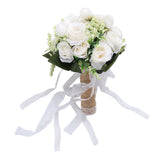 Holding Flowers Artificial Lifelike Modern Elegant Decorative Bridal Bouquet for Wedding Photography Milky White