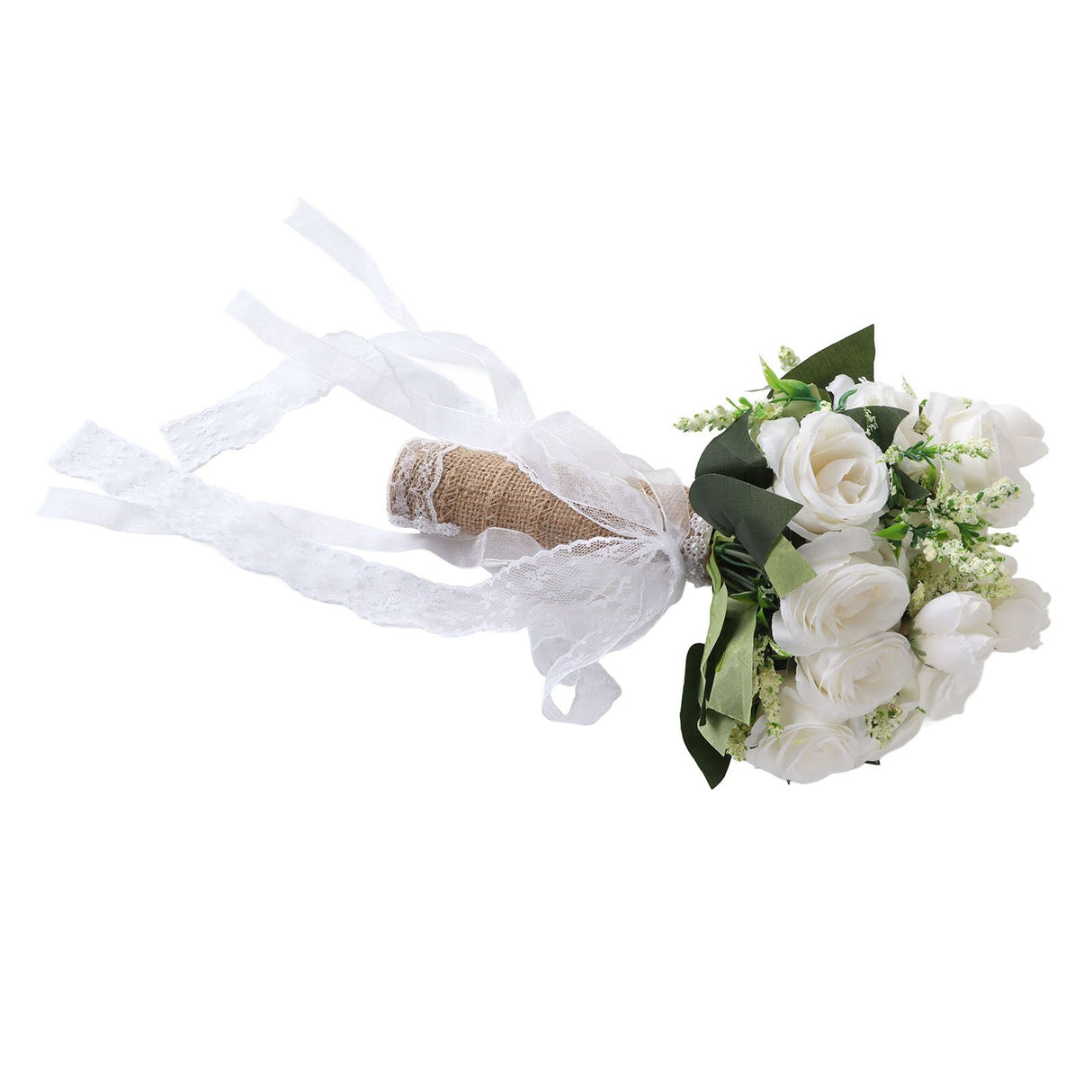 Holding Flowers Artificial Lifelike Modern Elegant Decorative Bridal Bouquet for Wedding Photography Milky White