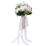 Holding Flowers Artificial Lifelike Modern Elegant Decorative Bridal Bouquet for Wedding Photography Milky White
