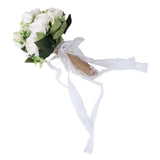 Holding Flowers Artificial Lifelike Modern Elegant Decorative Bridal Bouquet for Wedding Photography Milky White