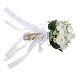 Holding Flowers Artificial Lifelike Modern Elegant Decorative Bridal Bouquet for Wedding Photography Milky White