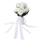 Holding Flowers Artificial Lifelike Modern Elegant Decorative Bridal Bouquet for Wedding Photography Milky White