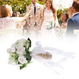 Holding Flowers Artificial Lifelike Modern Elegant Decorative Bridal Bouquet for Wedding Photography Milky White - Extra Image