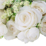 Holding Flowers Artificial Lifelike Modern Elegant Decorative Bridal Bouquet for Wedding Photography Milky White - Extra Image