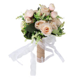 Holding Flowers Artificial Lifelike Modern Elegant Decorative Bridal Bouquet for Wedding Photography Champagne