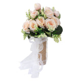 Holding Flowers Artificial Lifelike Modern Elegant Decorative Bridal Bouquet for Wedding Photography Champagne