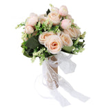 Holding Flowers Artificial Lifelike Modern Elegant Decorative Bridal Bouquet for Wedding Photography Champagne