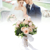 Holding Flowers Artificial Lifelike Modern Elegant Decorative Bridal Bouquet for Wedding Photography Champagne - Extra Image
