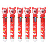 6pcs Christmas Ballpoint Pen 10 Colors Innovative Christmas Press Ballpoint Pen for Teacher Students Children Gift Christmas Snowman