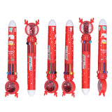 6pcs Christmas Ballpoint Pen 10 Colors Innovative Christmas Press Ballpoint Pen for Teacher Students Children Gift Christmas Snowman - Close-Up Angle