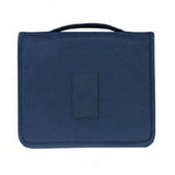 Hanging Toiletry Bag Cosmetic Bag Foldable Makeup Bag with Hook and Tote Navy Blue 24x18.5x9.5cm for Travel