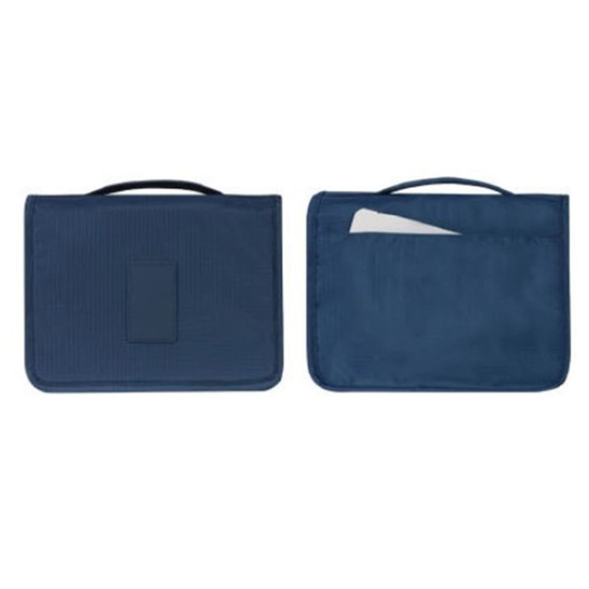 Hanging Toiletry Bag Cosmetic Bag Foldable Makeup Bag with Hook and Tote Navy Blue 24x18.5x9.5cm for Travel