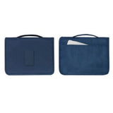 Hanging Toiletry Bag Cosmetic Bag Foldable Makeup Bag with Hook and Tote Navy Blue 24x18.5x9.5cm for Travel - Front View
