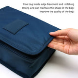 Hanging Toiletry Bag Cosmetic Bag Foldable Makeup Bag with Hook and Tote Navy Blue 24x18.5x9.5cm for Travel - 45-Degree Angle