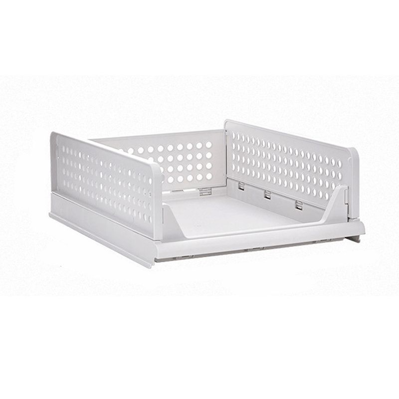 Wardrobe Foldable Storage Basket Layered Divider Drawer Rack Stackable Clothes Organizing Basket 33x43x14cm/13.0x16.9x5.5in