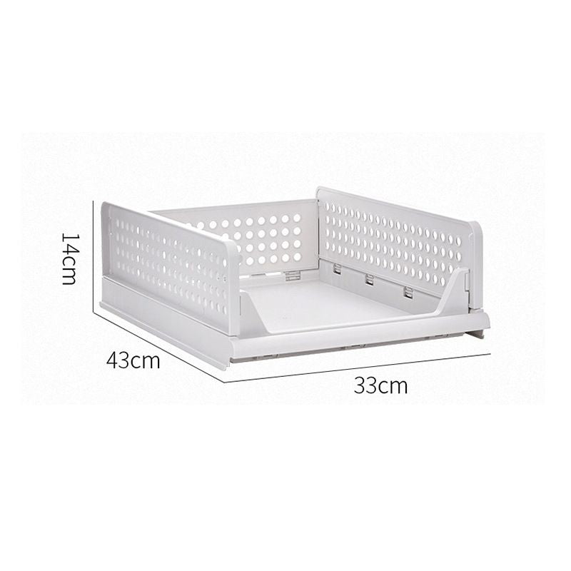 Wardrobe Foldable Storage Basket Layered Divider Drawer Rack Stackable Clothes Organizing Basket 33x43x14cm/13.0x16.9x5.5in