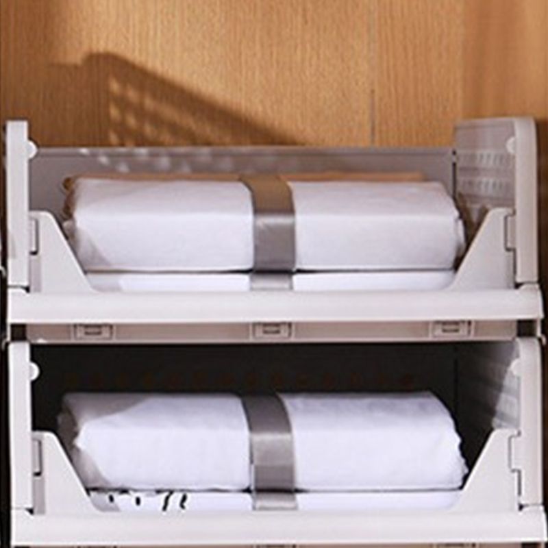 Wardrobe Foldable Storage Basket Layered Divider Drawer Rack Stackable Clothes Organizing Basket 33x43x14cm/13.0x16.9x5.5in
