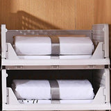 Wardrobe Foldable Storage Basket Layered Divider Drawer Rack Stackable Clothes Organizing Basket 33x43x14cm/13.0x16.9x5.5in
