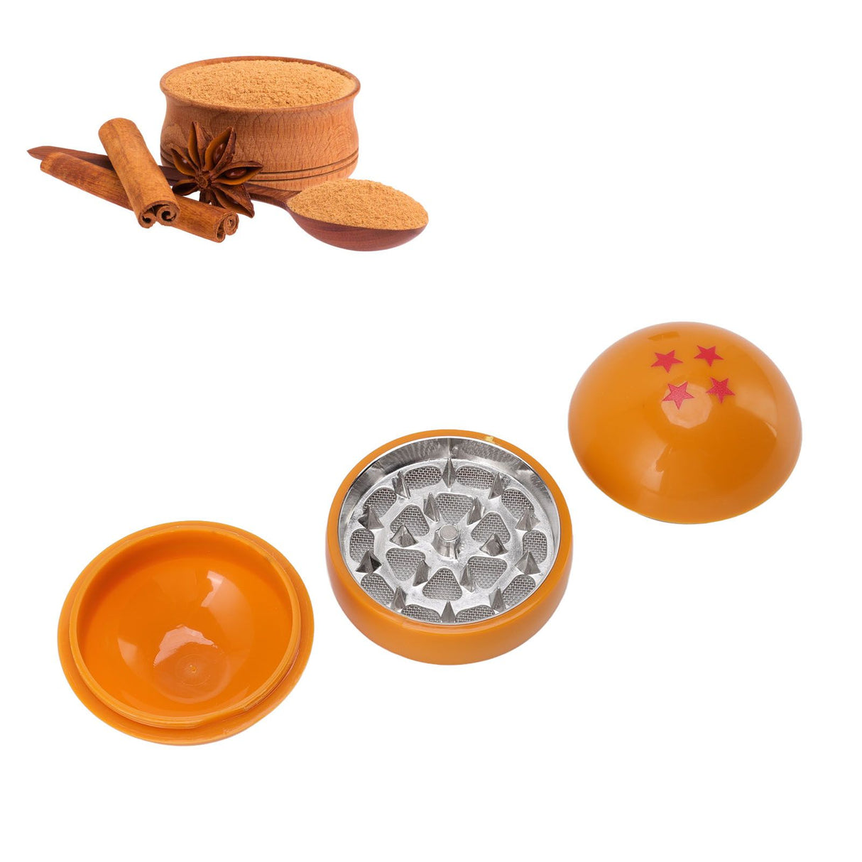 Spice Grinder 3 Layers Filter Zinc Alloy 55mm Ball Shap Strong Teeth Magnetic Connection Spice Crusher Hand Muller