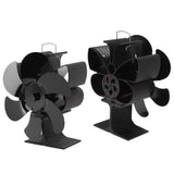 Stove Fan 6 Blades Greater Air Volume Low Noise Operation Wear Resistance Fireplace Fan Black S