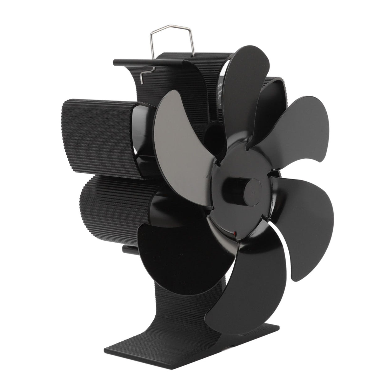 Stove Fan 6 Blades Greater Air Volume Low Noise Operation Wear Resistance Fireplace Fan Black L
