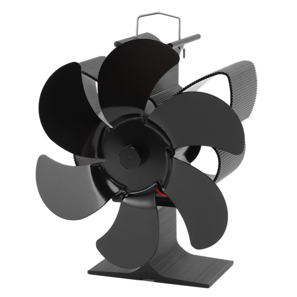 Stove Fan 6 Blades Greater Air Volume Low Noise Operation Wear Resistance Fireplace Fan Black L
