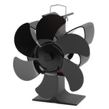 Stove Fan 6 Blades Greater Air Volume Low Noise Operation Wear Resistance Fireplace Fan Black L - Top-Down View