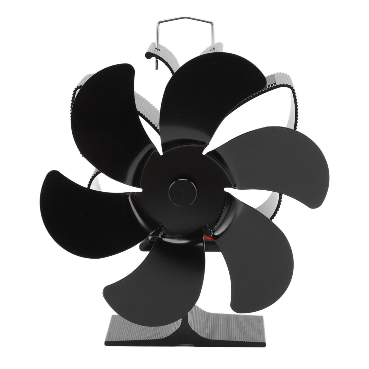 Stove Fan 6 Blades Greater Air Volume Low Noise Operation Wear Resistance Fireplace Fan Black L
