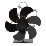Stove Fan 6 Blades Greater Air Volume Low Noise Operation Wear Resistance Fireplace Fan Black L