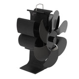 Stove Fan 6 Blades Greater Air Volume Low Noise Operation Wear Resistance Fireplace Fan Black L