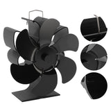 Stove Fan 6 Blades Greater Air Volume Low Noise Operation Wear Resistance Fireplace Fan Black L - Low Angle