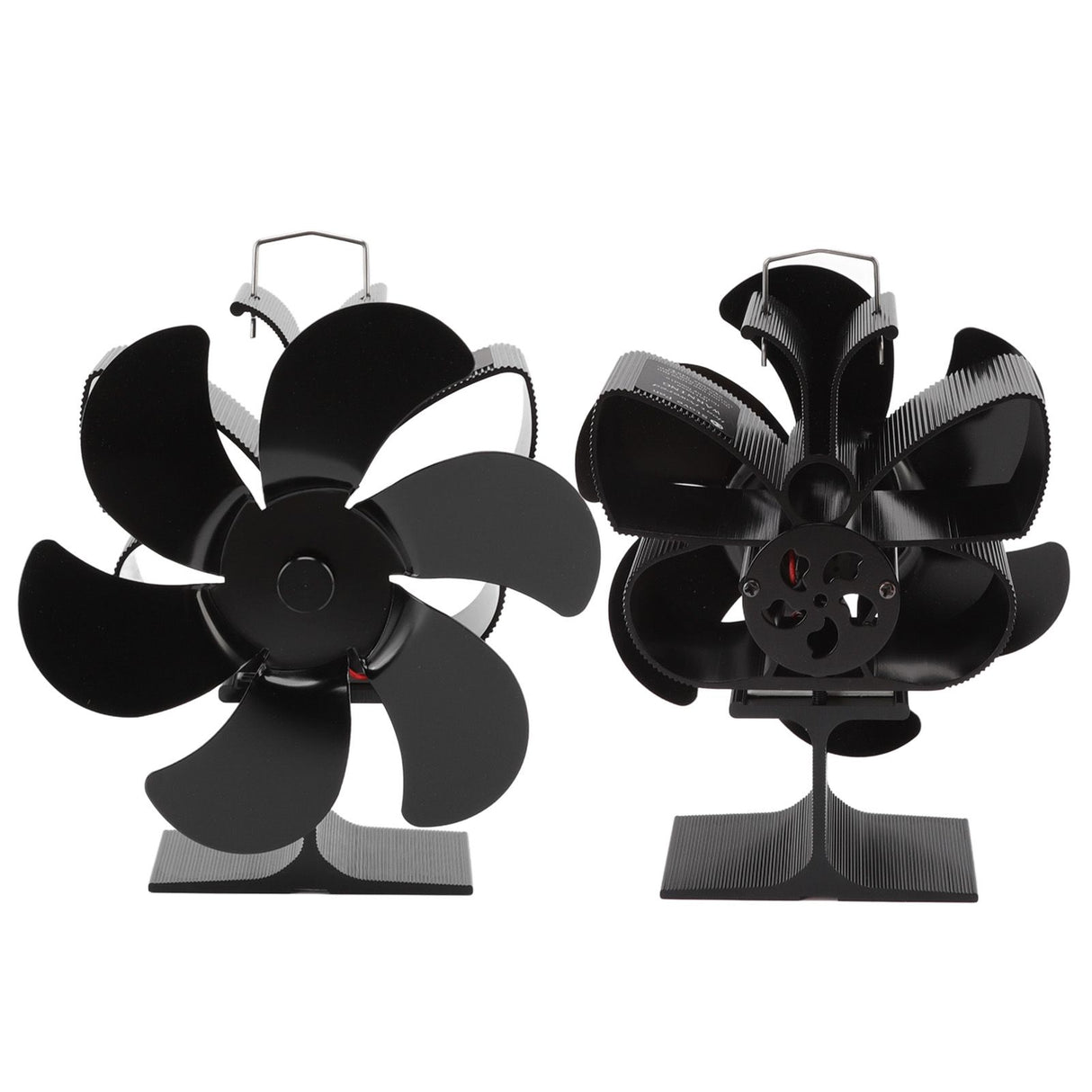 Stove Fan 6 Blades Greater Air Volume Low Noise Operation Wear Resistance Fireplace Fan Black L