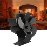 Stove Fan 6 Blades Greater Air Volume Low Noise Operation Wear Resistance Fireplace Fan Black L - Extra Image